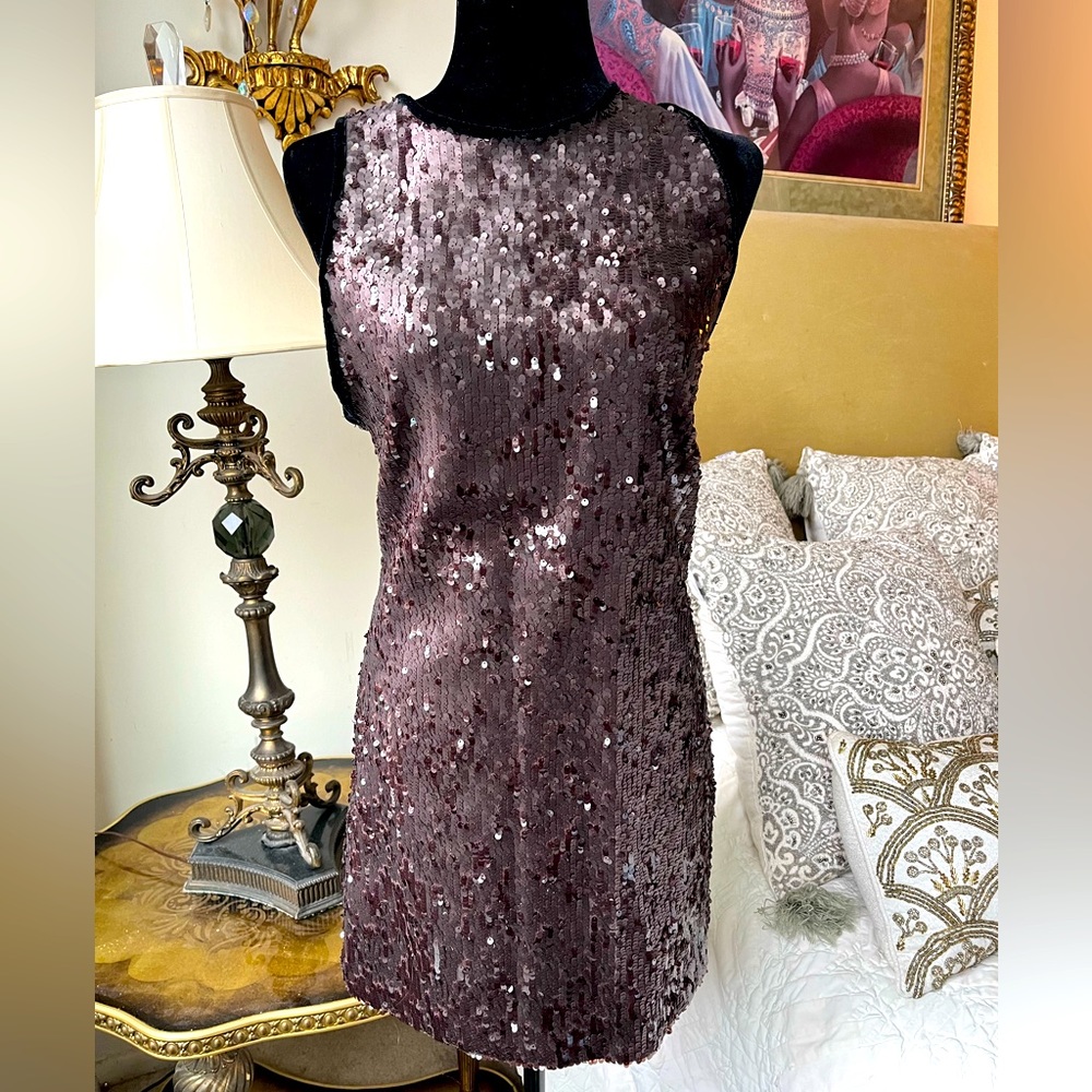 ZARA LIMITED EDITION SEQUIN DRESS CHOCOLATE SIZE Large